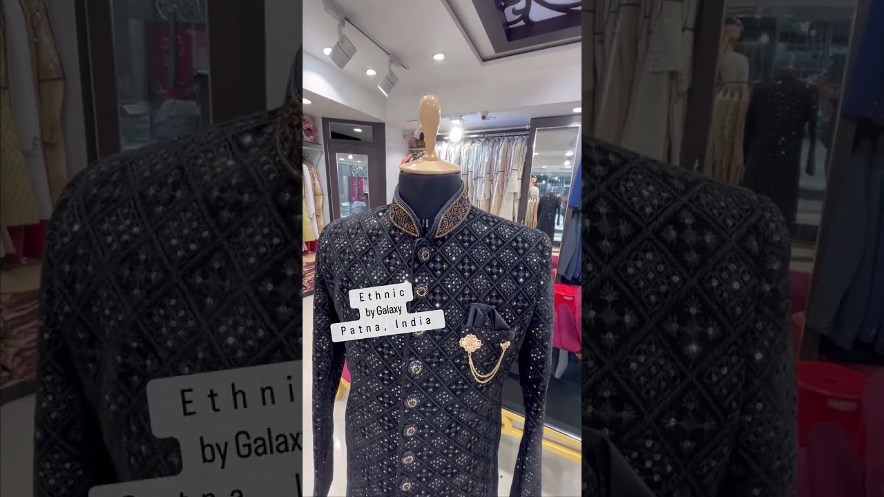 Men&rsquo;s Sherwani in Patna, Bihar | Black Indowestern | #shorts #sherwani