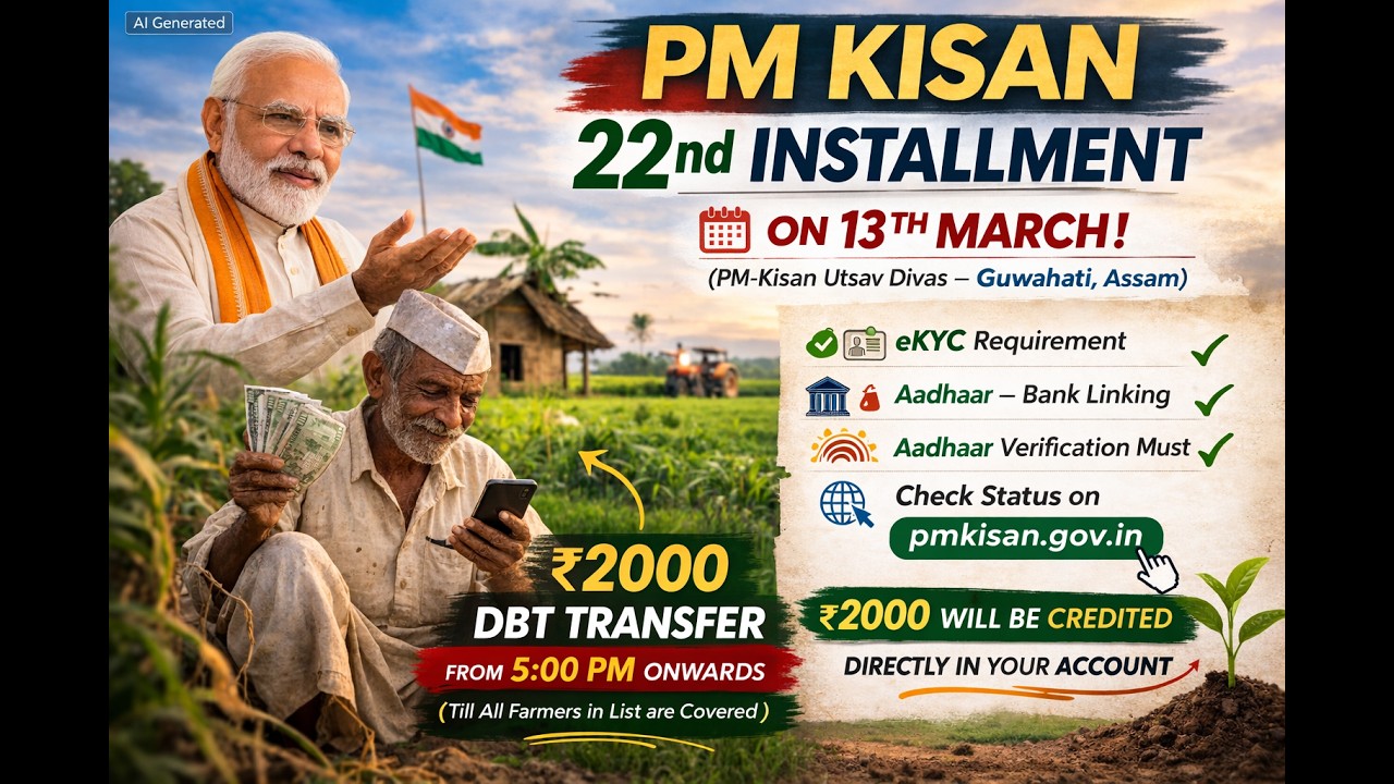 PM Kisan 22nd Installment Date 2026  | PM Kisan New Update! LIVE #pmkisan