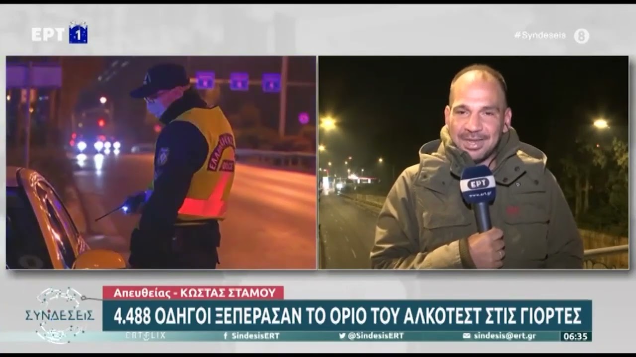 Αλκοτέστ: 488 οδηγοί ξεπέρασαν το όριο τις γιορτές | 28/12/2022 | ΕΡΤ