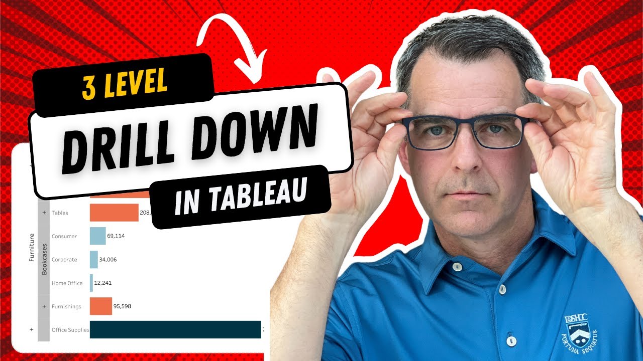#Tableau - 3 Level Bar Chart Drill Down