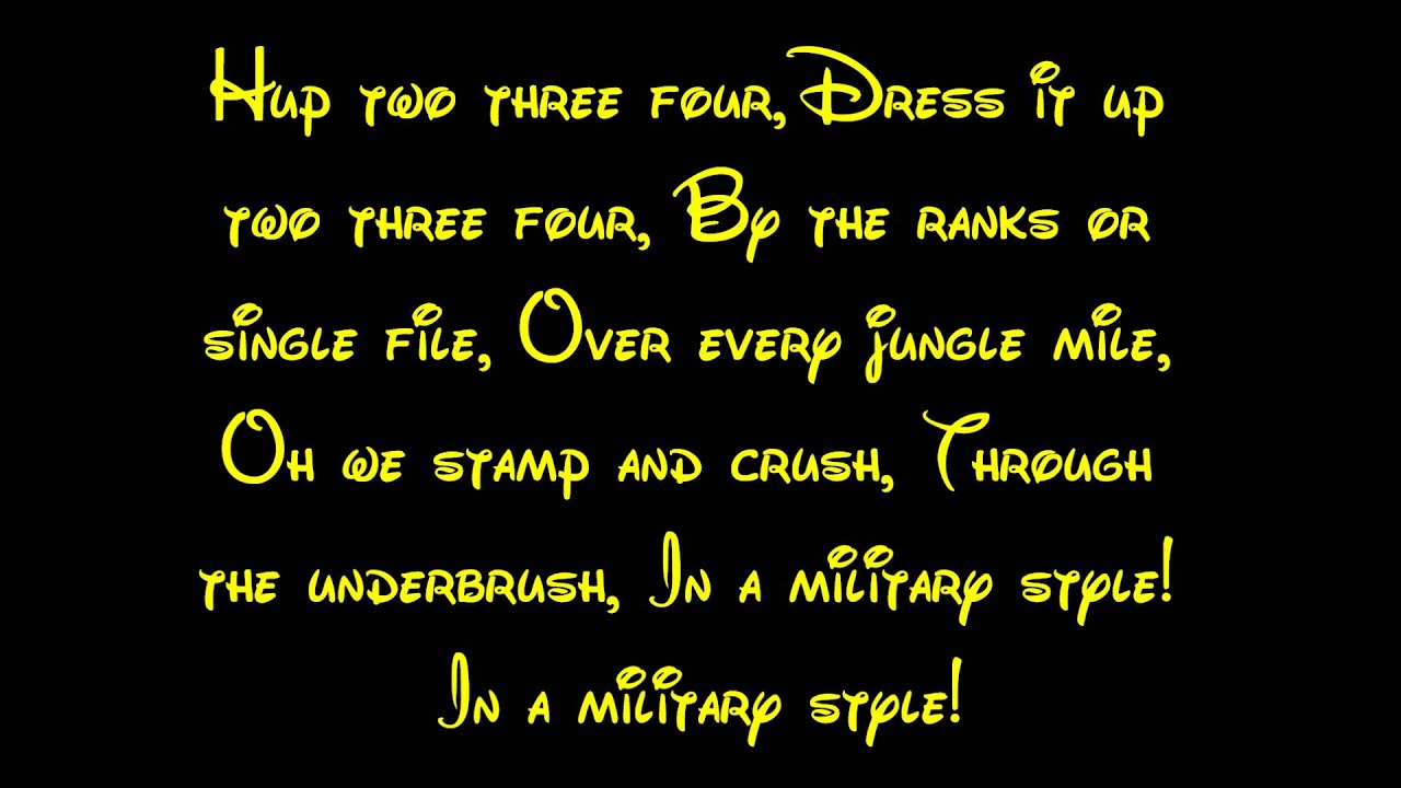 Colonel Hathi's March - The Jungle Book Lyrics HD