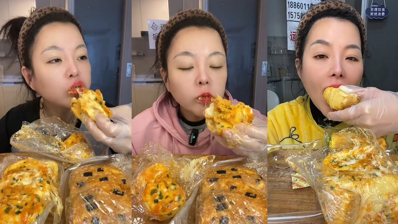 ASMR Mukbang Eating Cheesy Savory Bread 🧀 | Soft Bread & Melty Cheese Pull