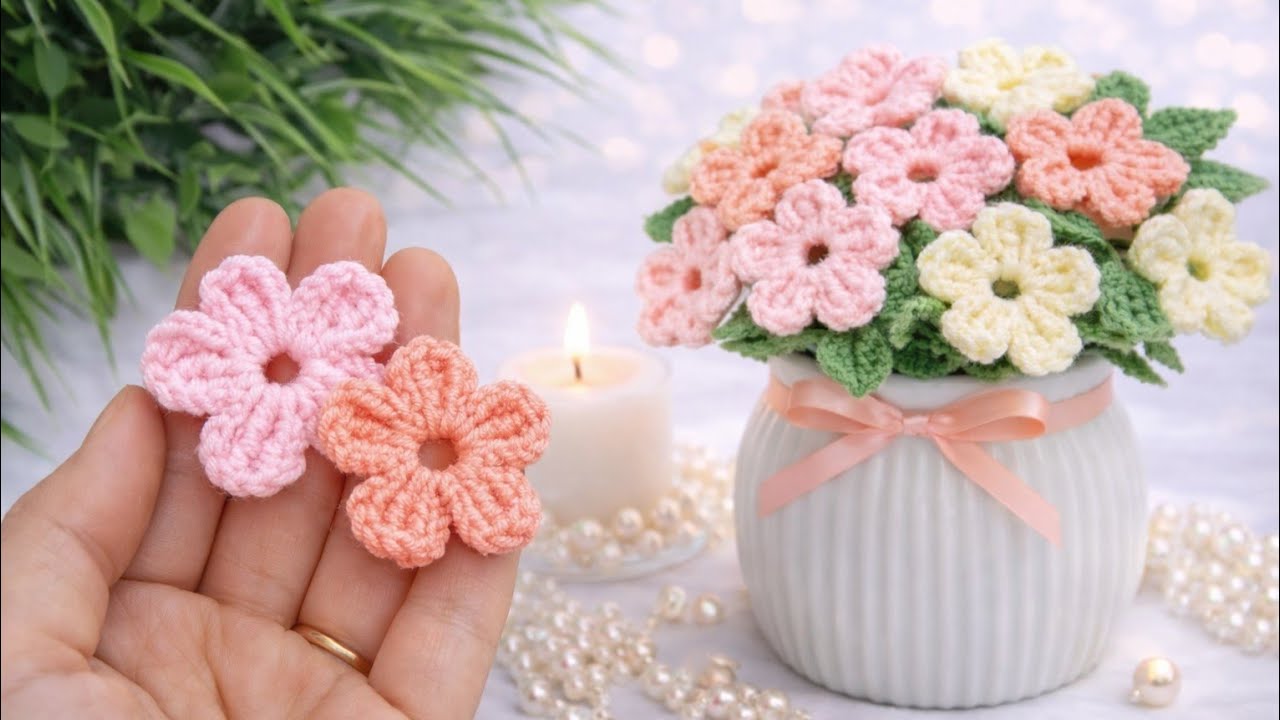 🤩Make the Most Beautiful Crochet Flower in Under 5 Minutes🌸Easy &Trending Step by Step for Beginners