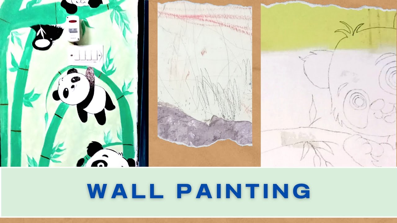 Painting On My Wall | Wall painting ideas | Cute Panda Wall Painting | DIY Wall Painting at home