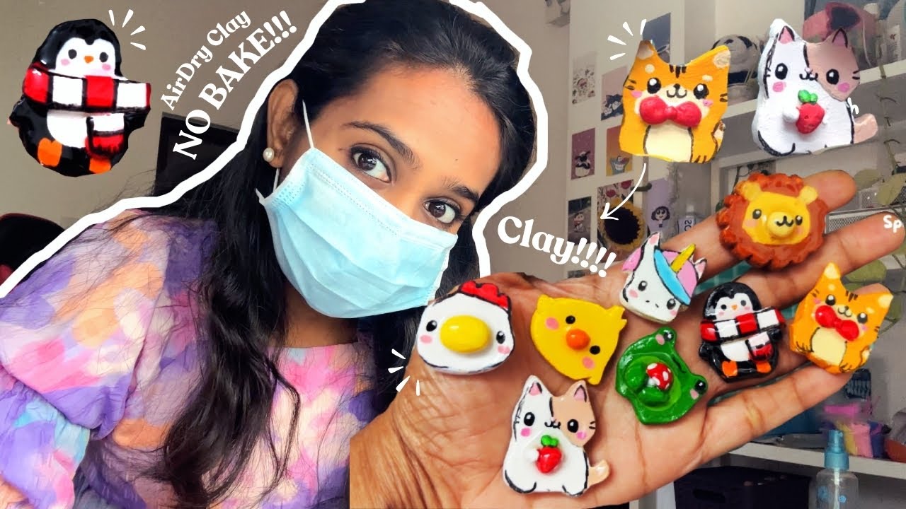 HOW I MAKE CLAY PINS 🌸 | AIR DRY CLAY 🍓 | NO BAKE | STUDIO VLOG 🌿