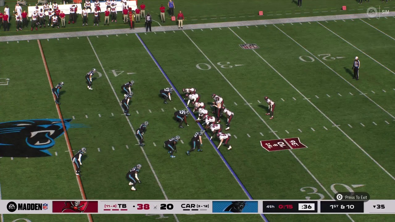 Bucaneers @ Panthers week 17 mcfl Sim