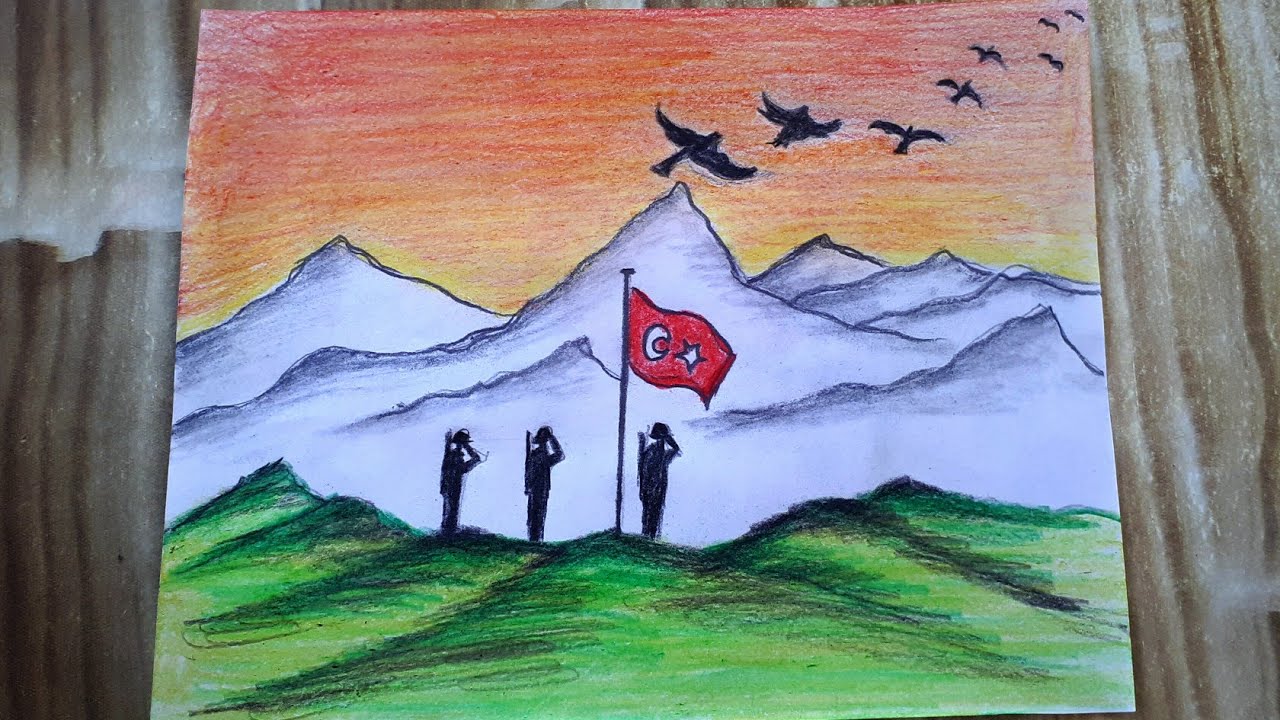 29 EKİM CUMHURIYET BAYRAMI ÇİZİMİ / INDEPENDENCE DAY DRAWING / REPUBLIC DAY DRAWING #cumhuriyet
