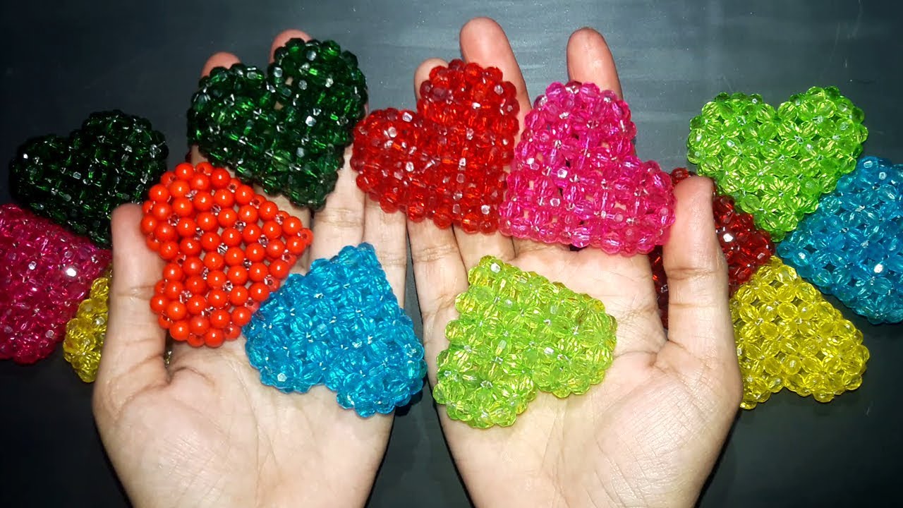 DIY ♥ Heart ♥ Shape | How To Make Beaded Heart | Beaded Heart Tutorial Pattern | Beads Craft Ideas