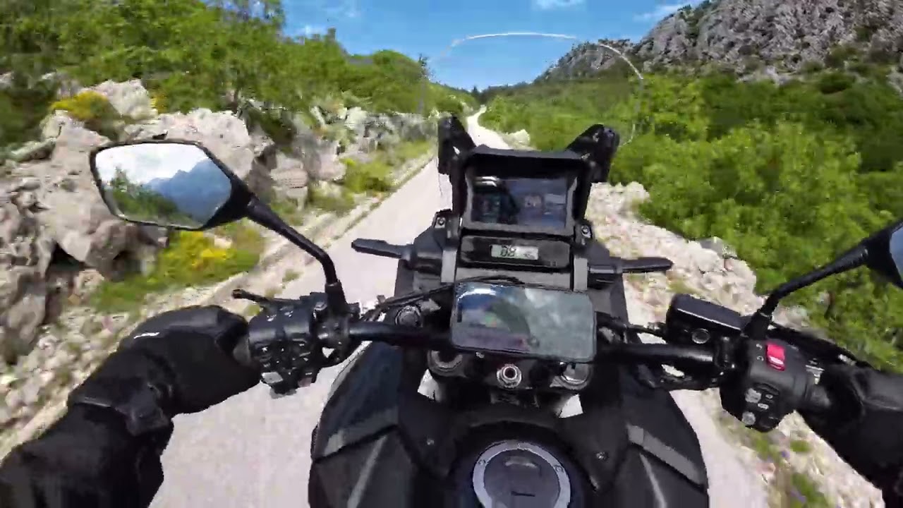 Honda CRF1100L Africa Twin on narrow mountain tarmac - 4K RAW