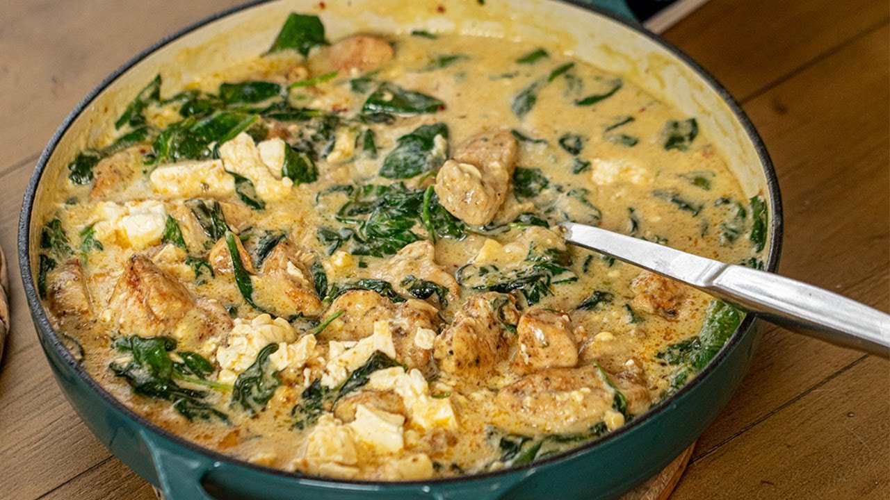 30 Minute Dinner: Chicken in a Creamy Spinach Feta Sauce