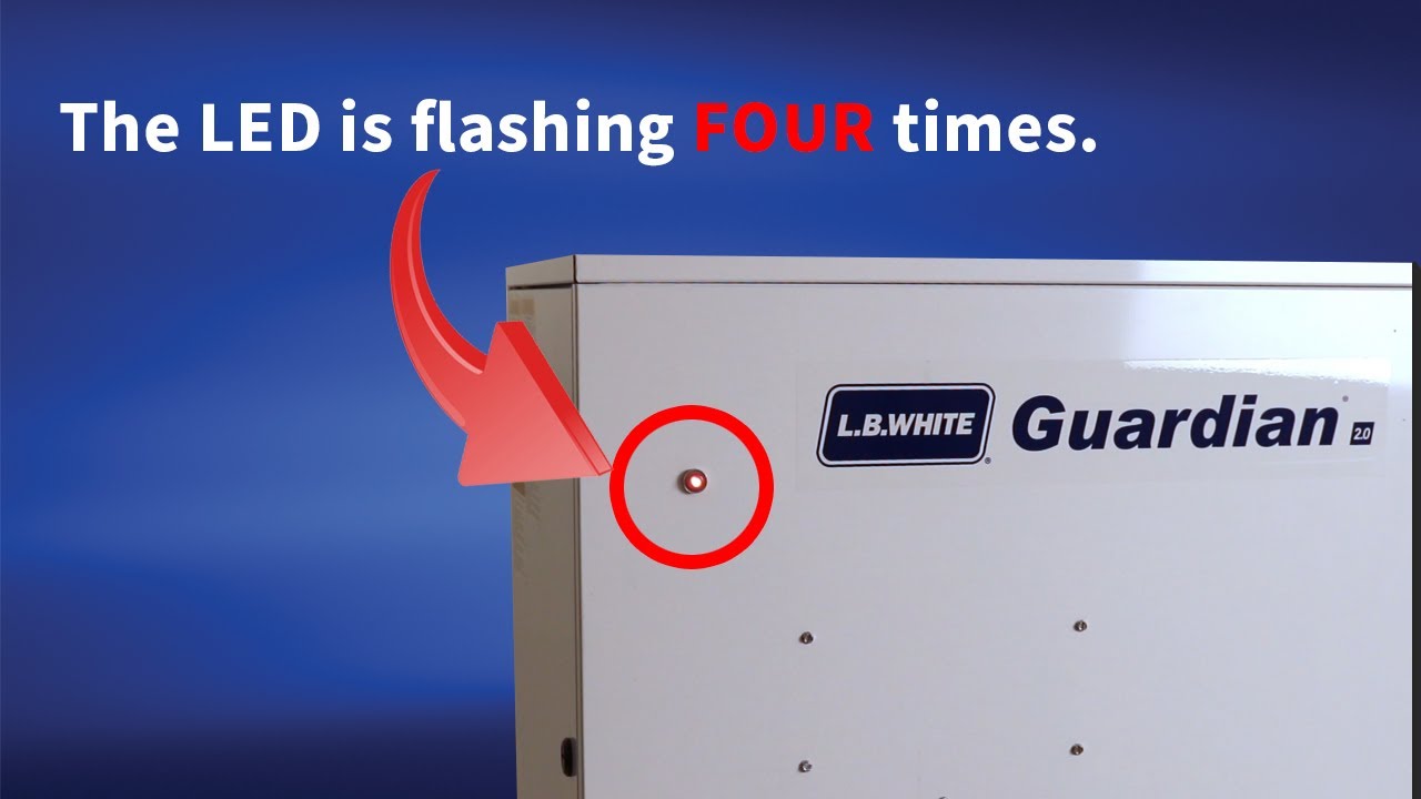 Guardian 2.0 Troubleshooting: The red LED flashes four times.