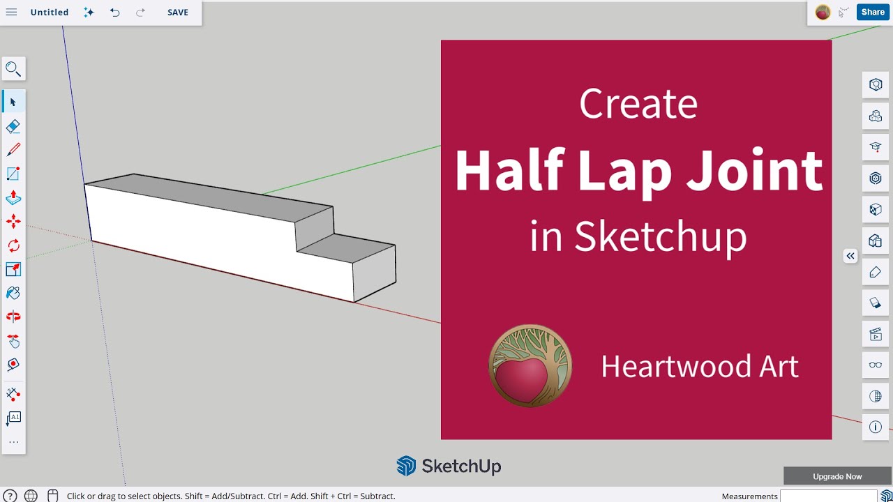 Как создать полунакладное соединение в SketchUp
