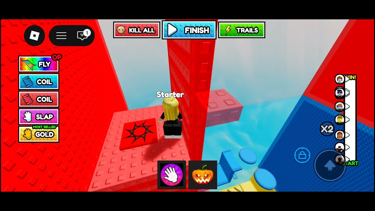 Playing wall hop tower 