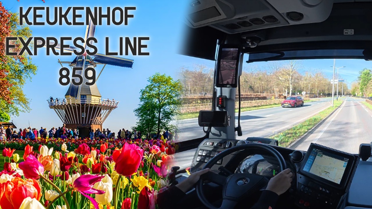 BUS DRIVER POV -  KEUKENHOF EXPRESS  2026 LINE 859-  Keukenhof-Hoofddorp  #keukenhof #busdriving