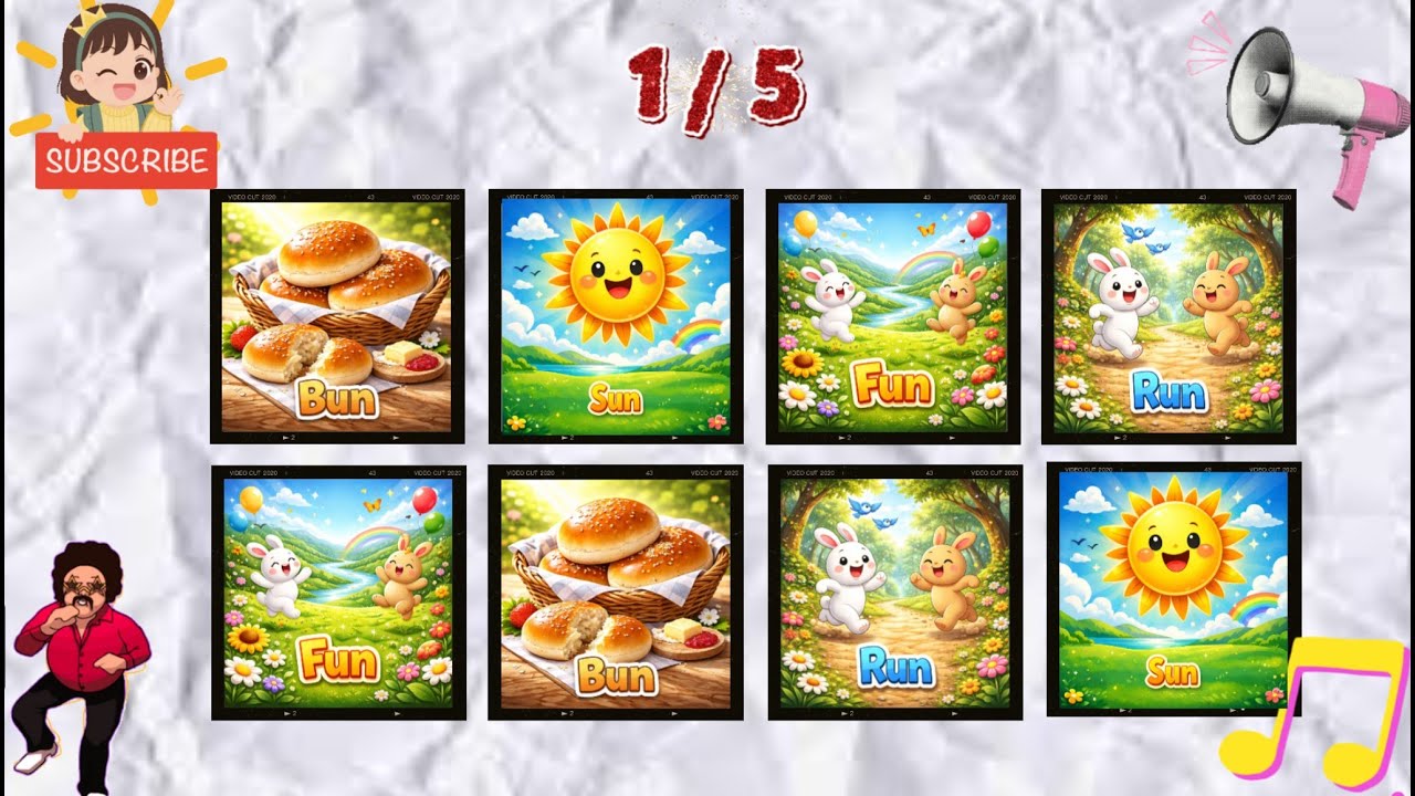 Can You Say It On Beat? 😱 Bun Sun Fun Run | English Word Game👑
