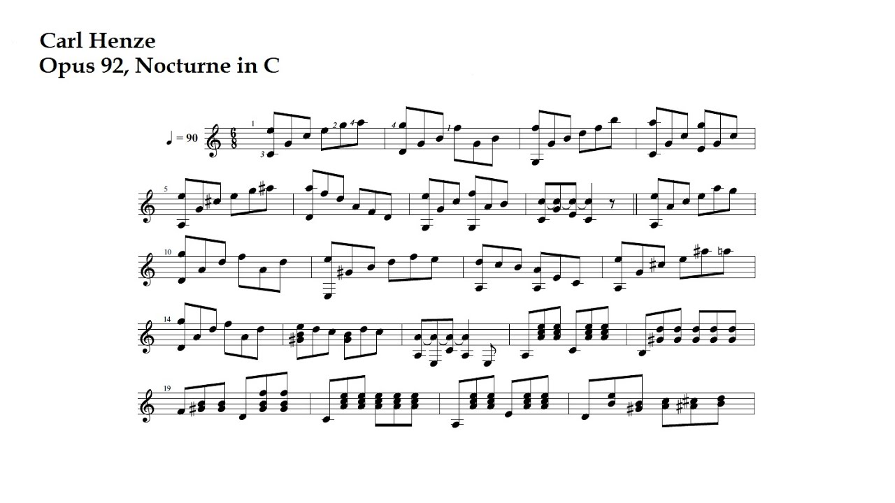 Carl Henze. Op.92, Nocturne in C