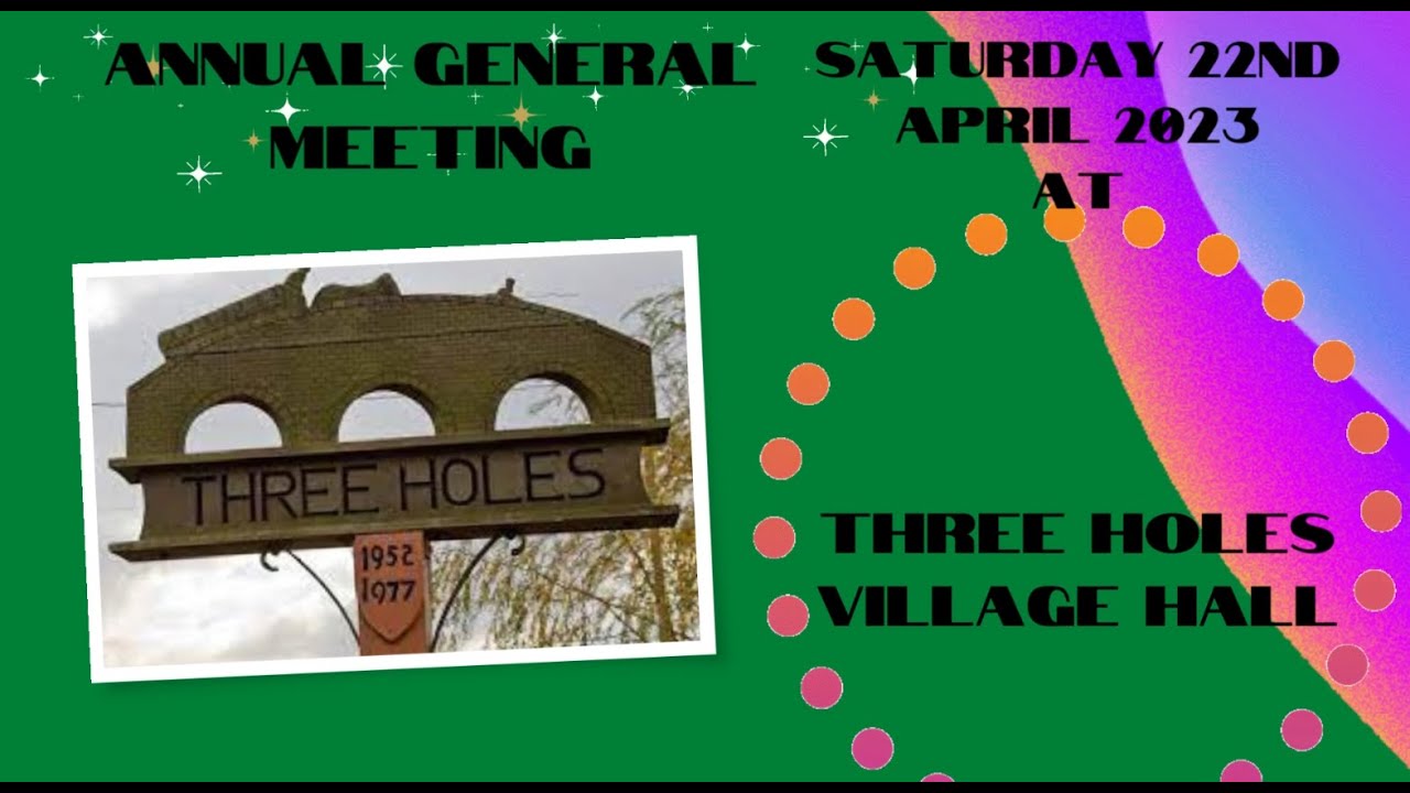 Three Holes Village Hall and Playing Field AGM 2023.