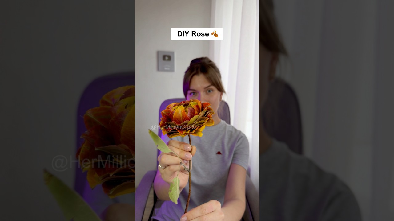 DIY Rose from Autumn Leaves 🍁 Easy and Beautiful Craft Idea #diy #craft #viral #trending