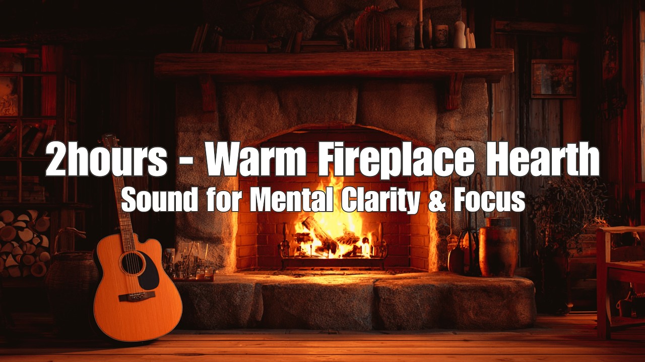 Warm Fireplace Hearth: Acoustic Glow for Deep Focus & Relaxation 🏠🔥 #Fireplace #relaxing #Focus