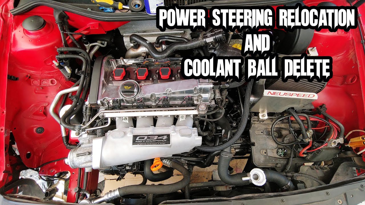 power steering relocation and coolant ball delete kit for VW MK4 S6EP25
