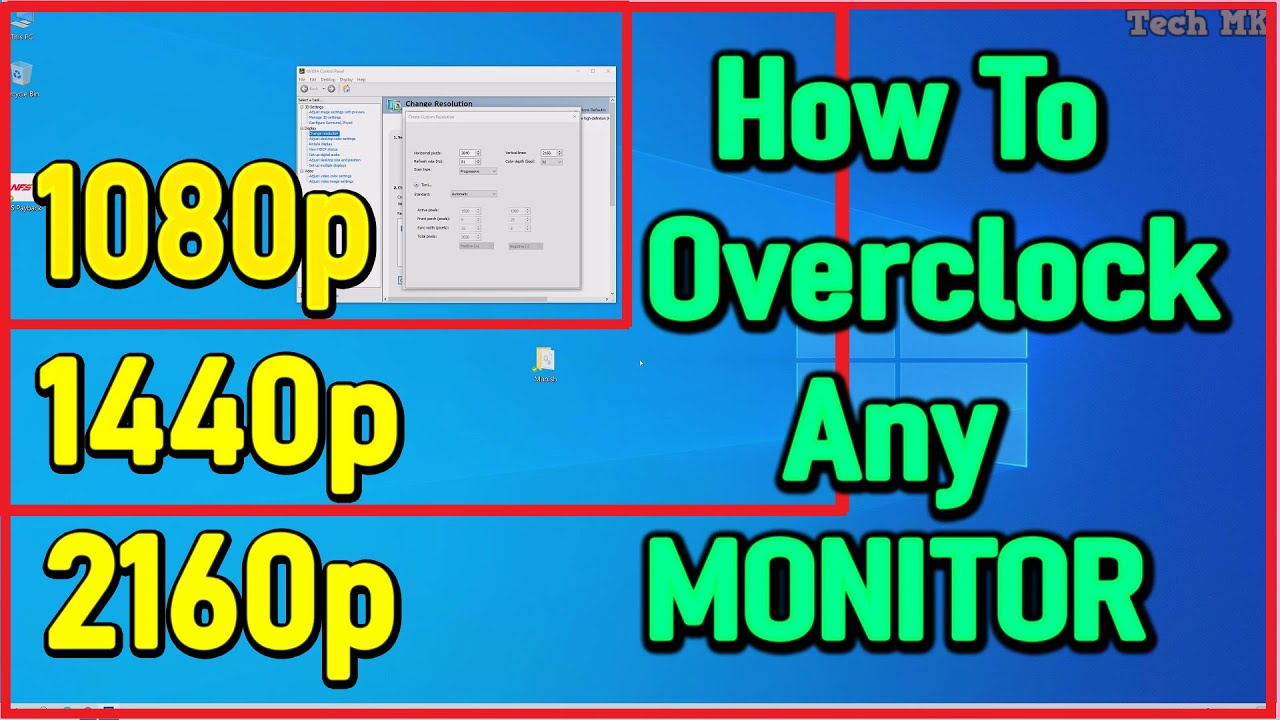 How to OVERCLOCK  any MONITOR | 2020 |  1080p/1440p/2160p/60Hz/75Hz/120Hz/144Hz | Tech MK