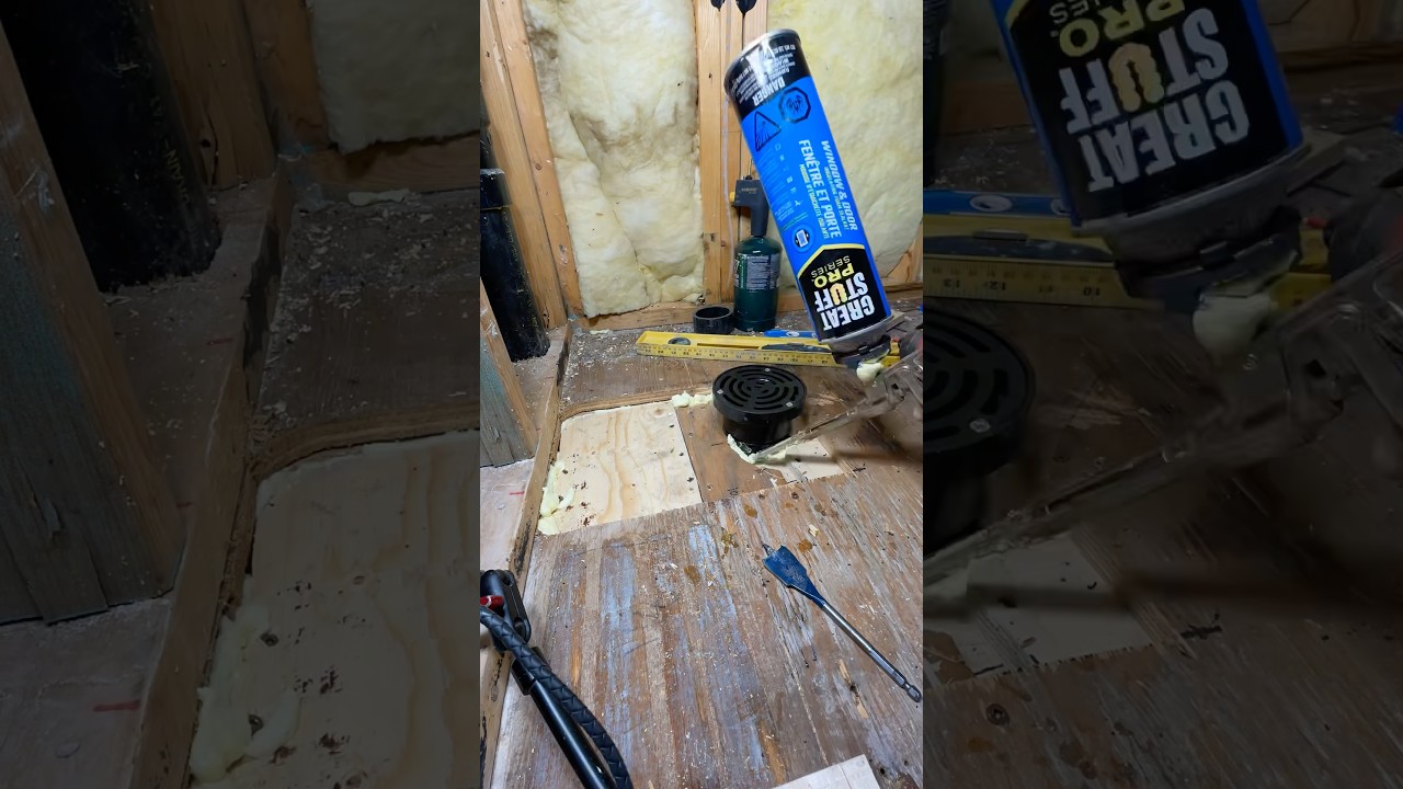 Drain hack and mixer valve 😆👍🚿 #bathroomrenovation #construction #shorts