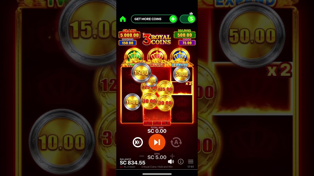 Triple pop on 3 royal coins 