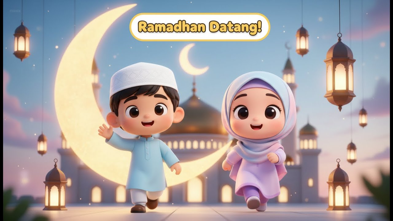 Ramadhan Datang 🌙 Lagu Anak Islami Ceria | Belajar Puasa & Ibadah