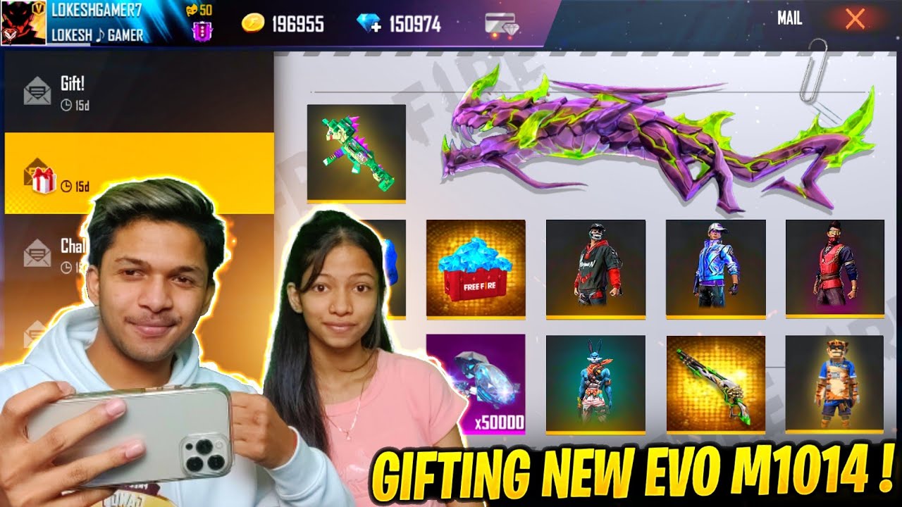 Surprising My Sister With 50,000 Diamonds & New M1014 Green Flame Skin 😱😱😱 Garena Free Fire