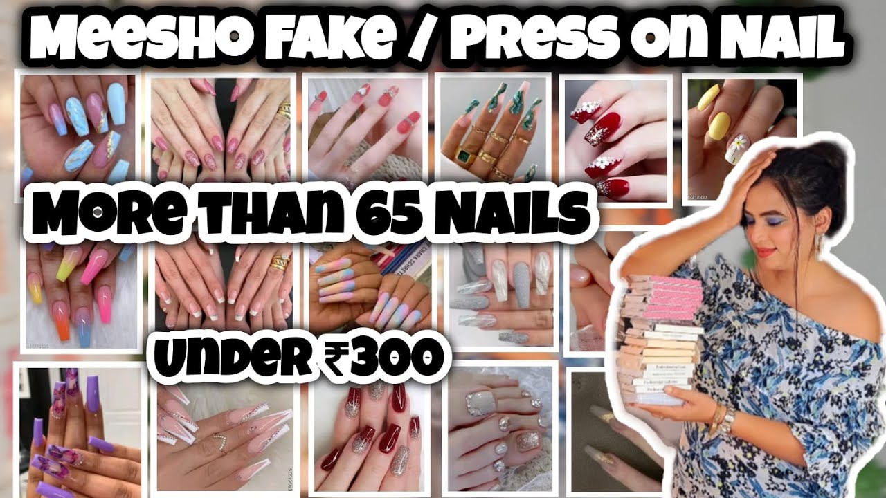 MEESHO FAKE NAIL UNDER 300😱|Meesho Press On Nail Haul❤️| Meesho Nail Extension At Home❤️| FAKE NAILS
