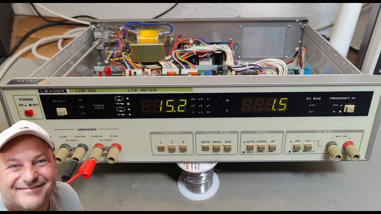 LEADER LCR-745 CPU Controlled Digital LCR Meter 1984 test teardown