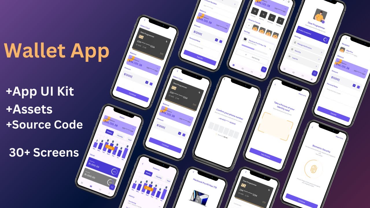 Wallet App UI Design Kit In Flutter - Bank App UI Design Kit - Source Code