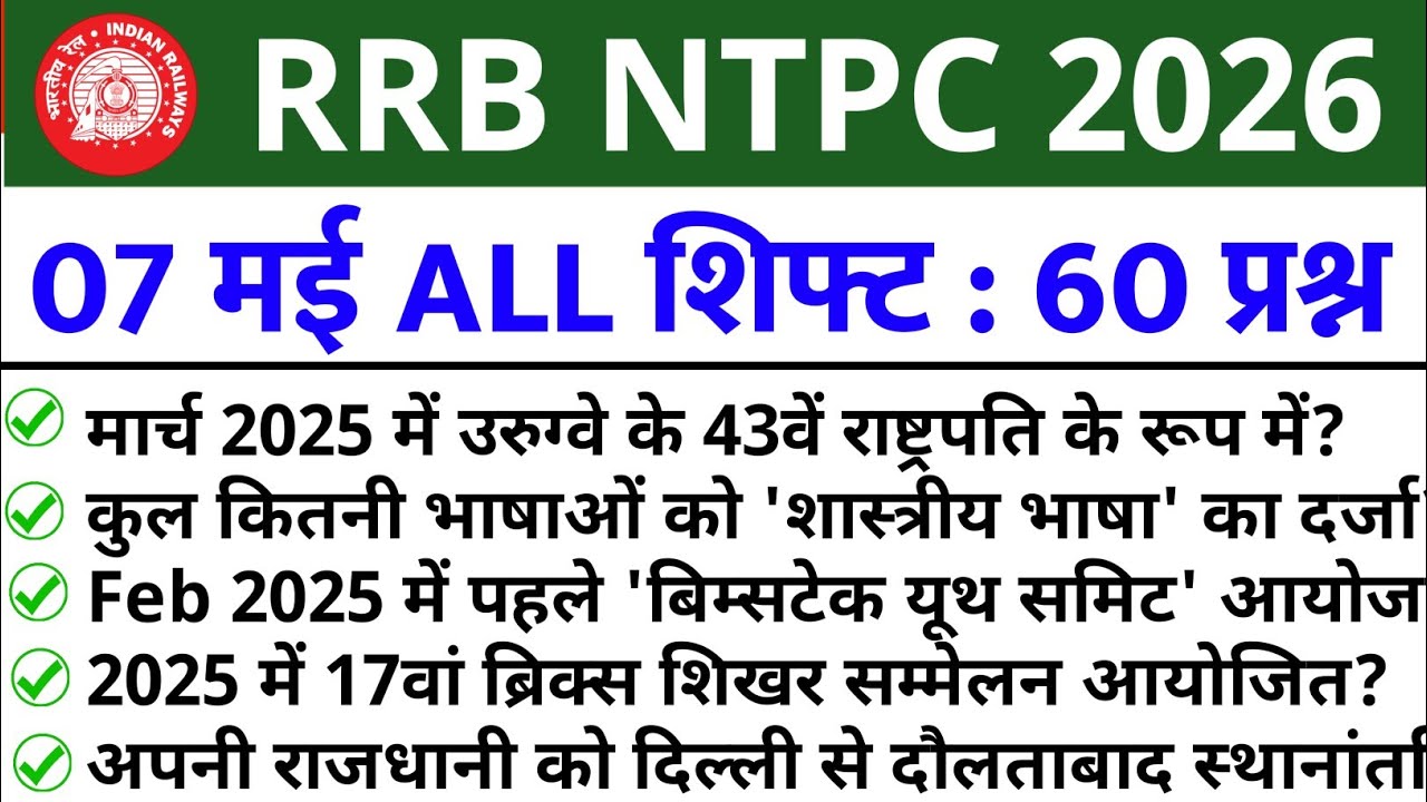 RRB NTPC Review ALL Shifts May 7, 2026 | RRB NTPC Exam Analysis Today | RRB NTPC Exam Analysis 2026