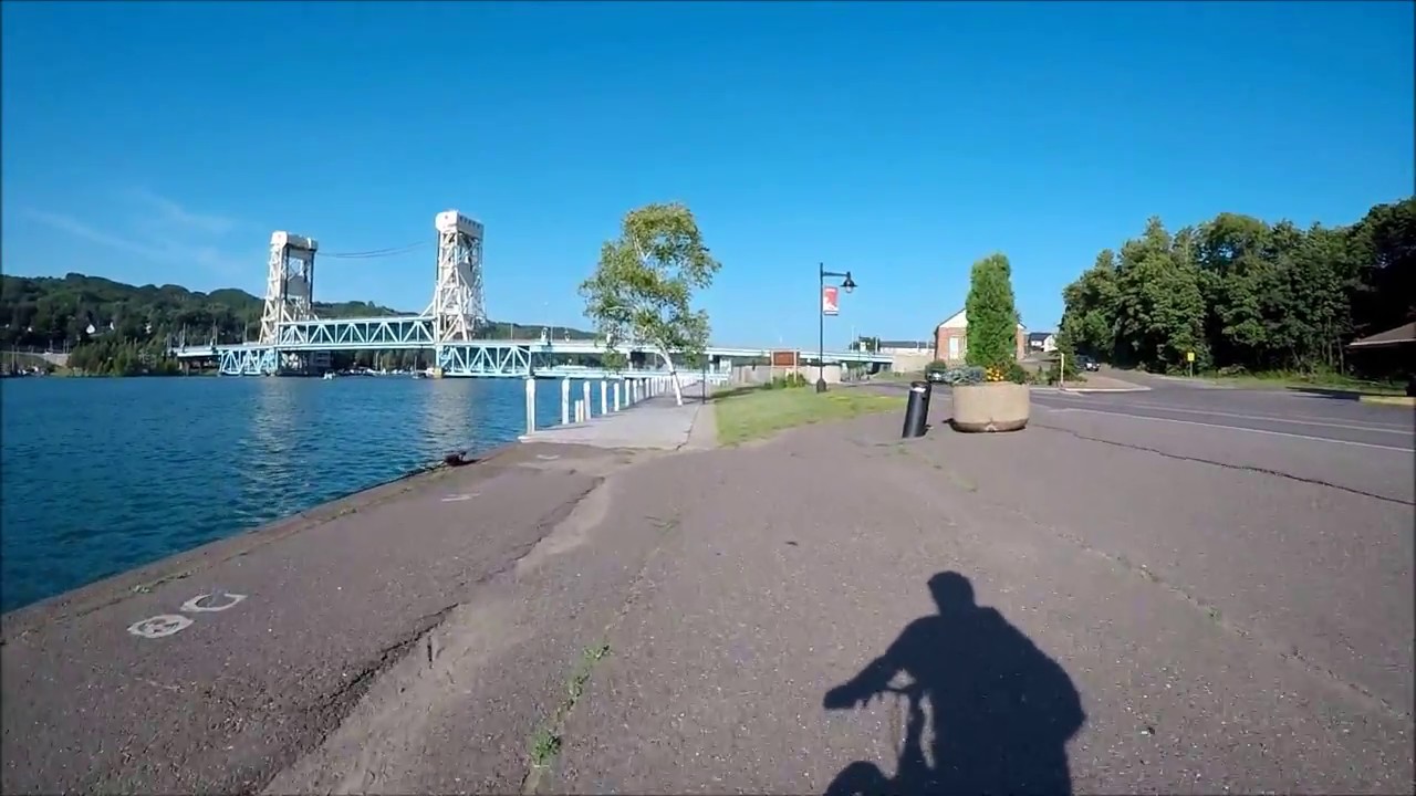 Houghton Michigan Lakefront Cycling to Michigan Tech