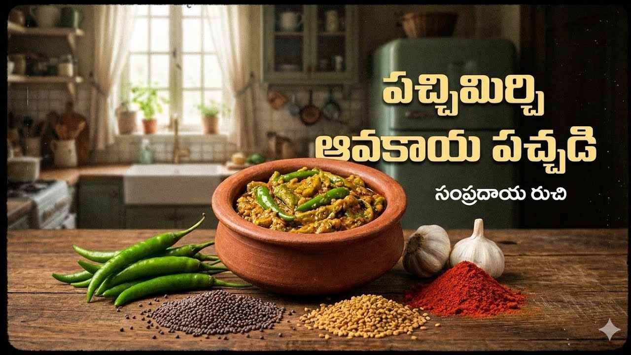 🔥పచ్చిమిర్చి 🌶️ఆవకాయ పచ్చడి సంప్రదాయ రుచితో #trendingvideo #viralshort #pachimirchipachadi🍝