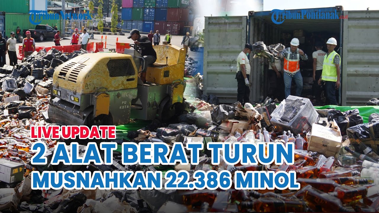 🔴 Kejari Pontianak Libatkan Dua Alat Berat untuk Musnahkan 22.386 Botol Minuman Keras Ilegal