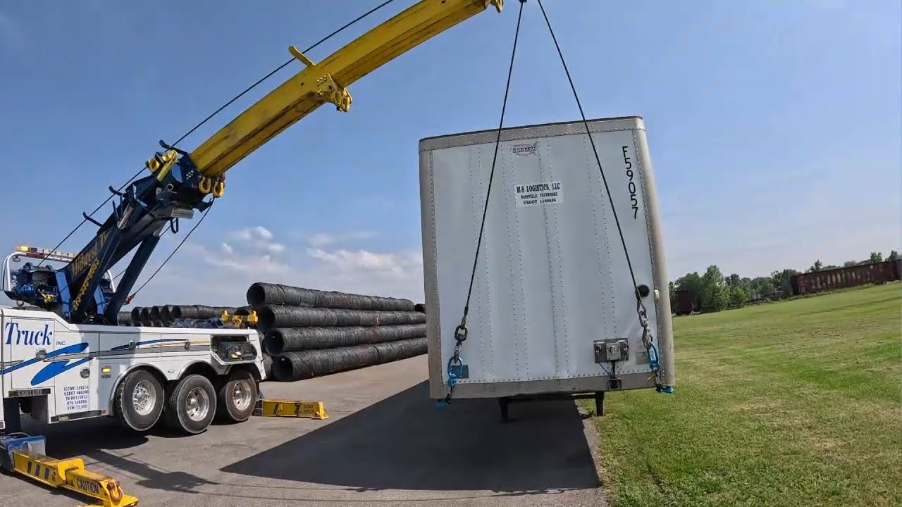 HEAVY TRAILER SINKS THROUGH ASPHALT!!!