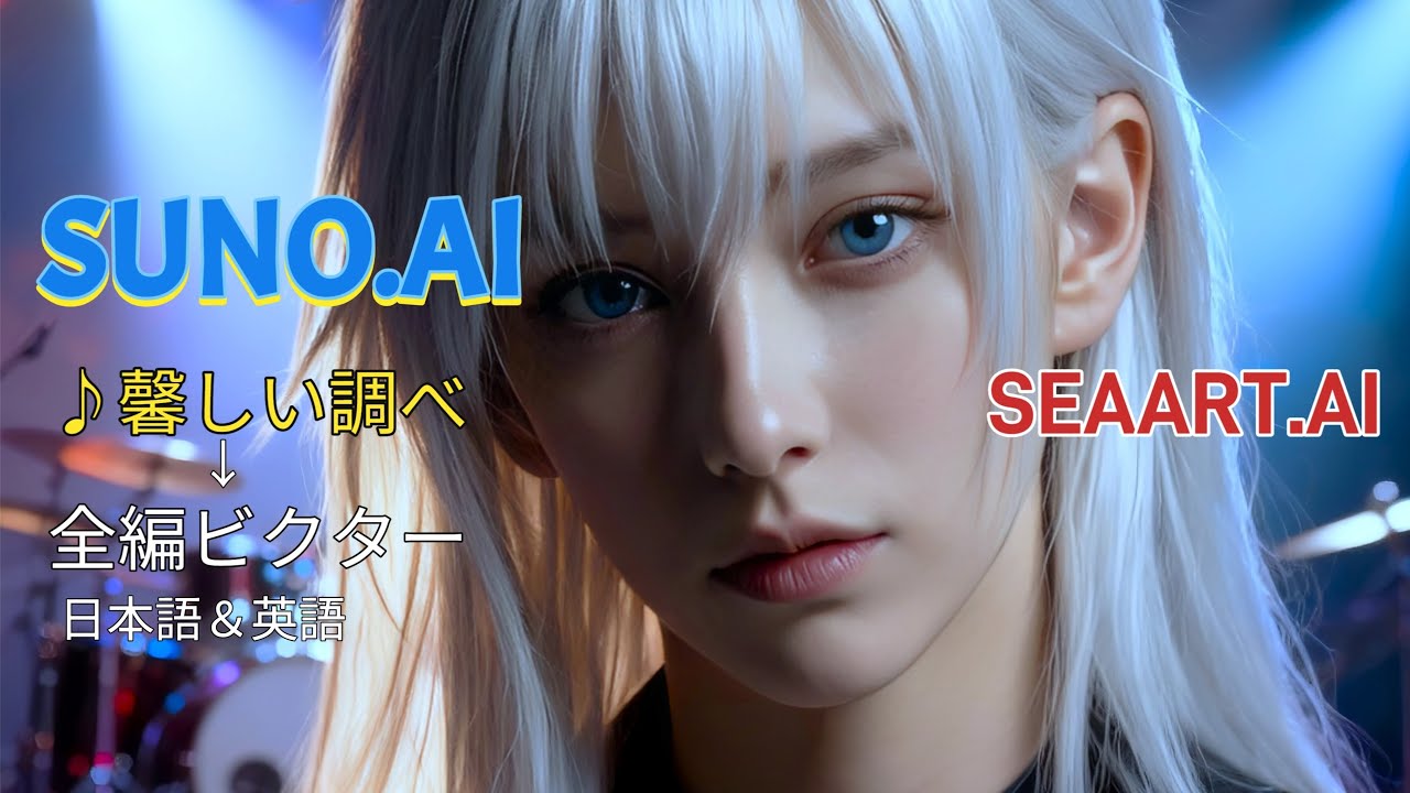 AI音楽・Suno AI・v5プロ『馨しい調べ』全編・ビクター/デュオ（日本語＆英語）、AI画像成形・SEAART.AI、4K。