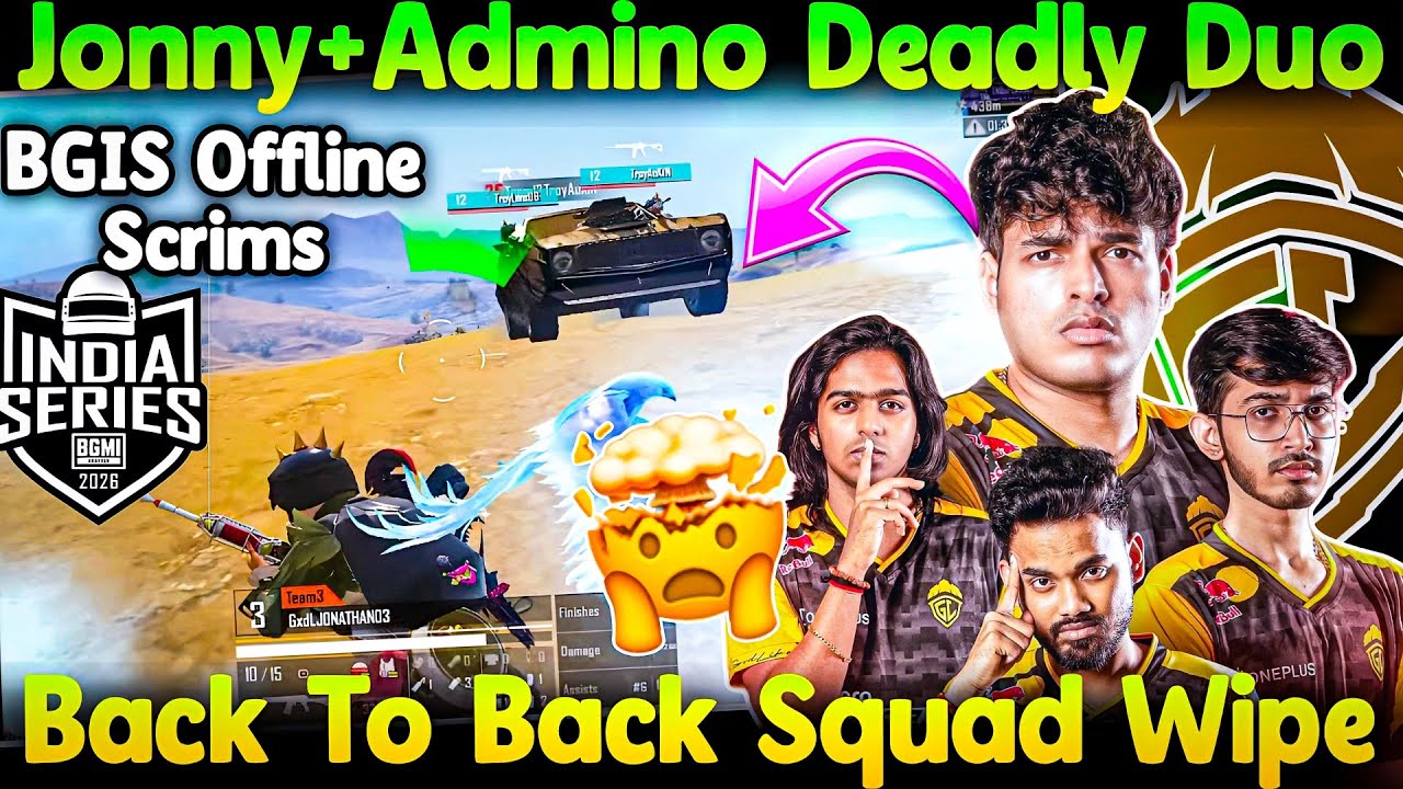 Jonathan Admino Deadly Duo🥵 Back To Back Squad Wipes🔥 GodLike Offline Scrims Grind📈