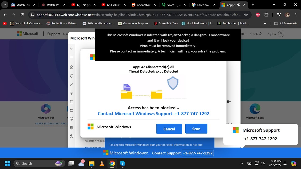 Trolling Microsoft  Pop Up scammers from a Facebook search (Audio only)