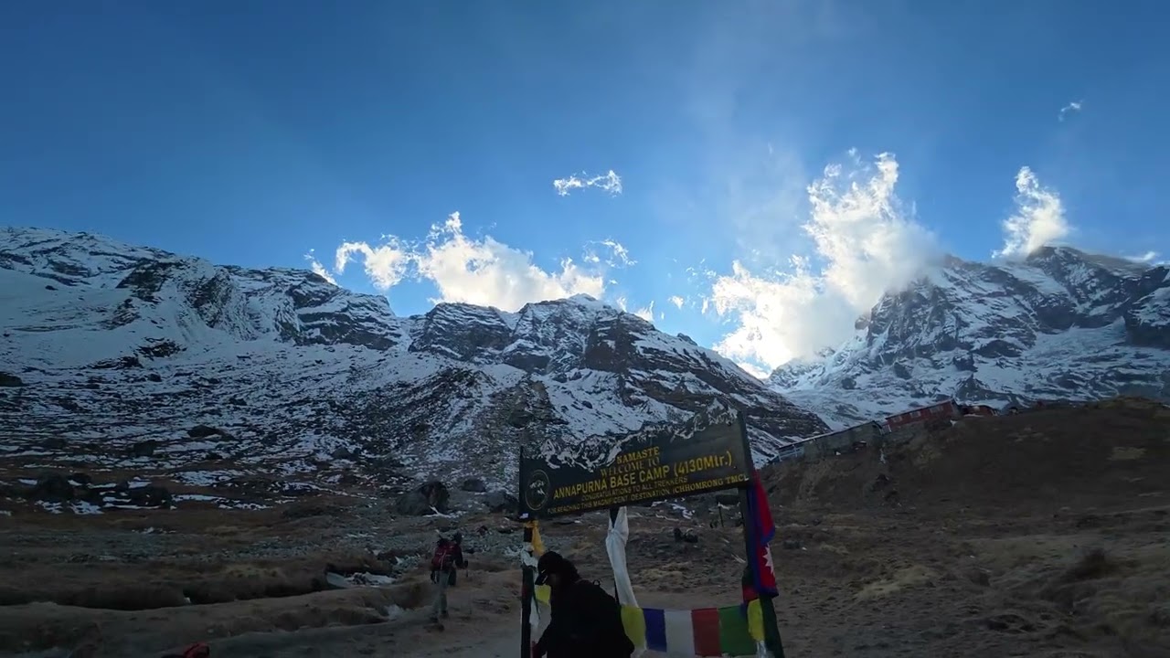 Annapurna Base Camp in 4K. Full Surrounding View at 4,130m