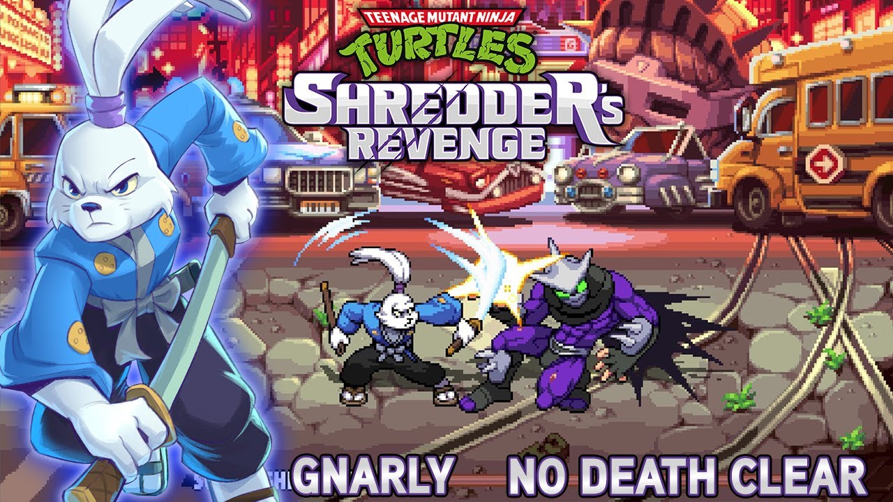 TMNT: Shredder's Revenge - Gnarly No Death Clear (Miyamoto Usagi / Arcade Mode)