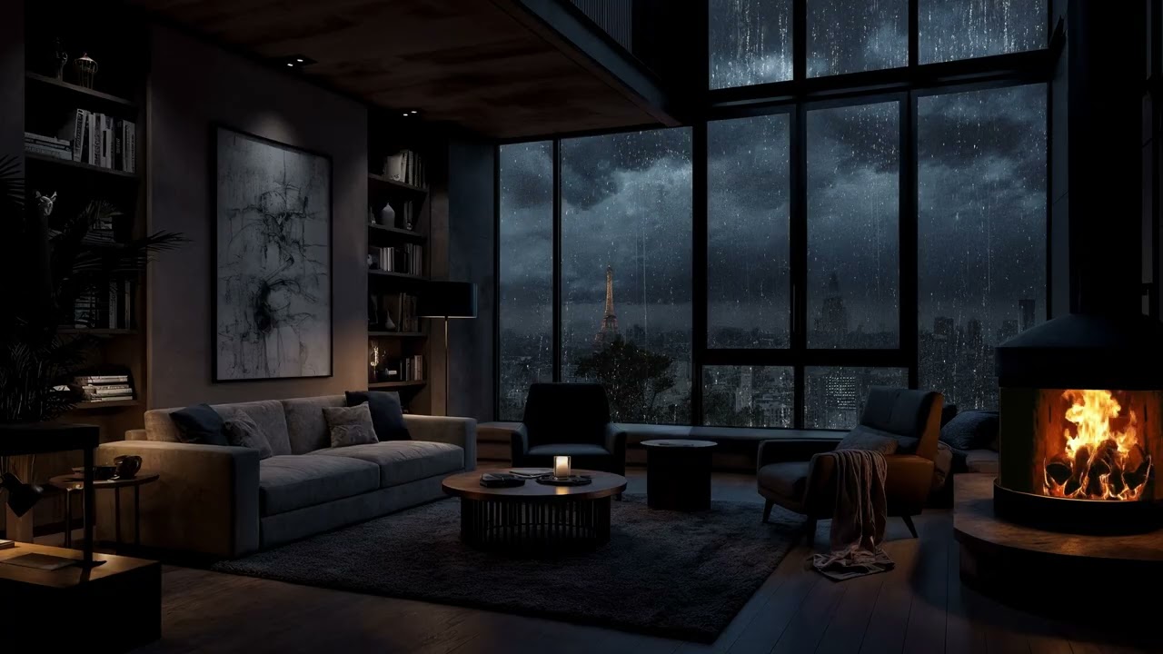 NO ADS ⛈️ Calm Rain Ambience in a New York Hotel 🌧️ Window Rain for Deep Sleep