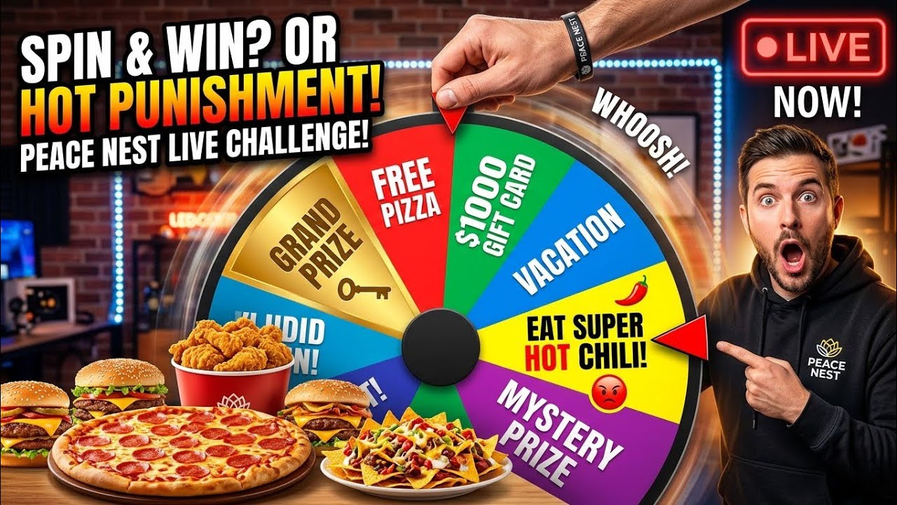 Spin Wheel Challenge 🎡 Food, Fun & Unexpected Punishments LIVE #PeaceNest #Live #Challeng #fun