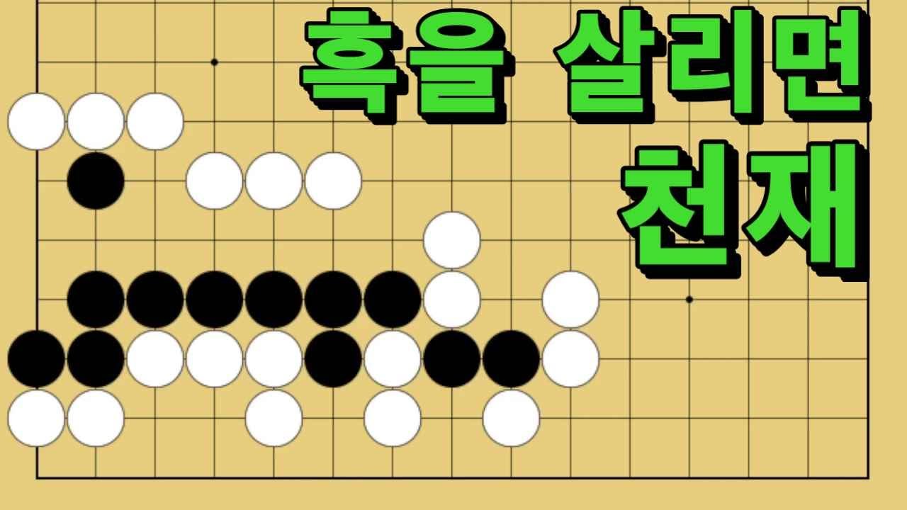 바둑 묘수 사활 - 요술쟁이가 되는 묘수가 있습니다. 흑을 살려보세요.