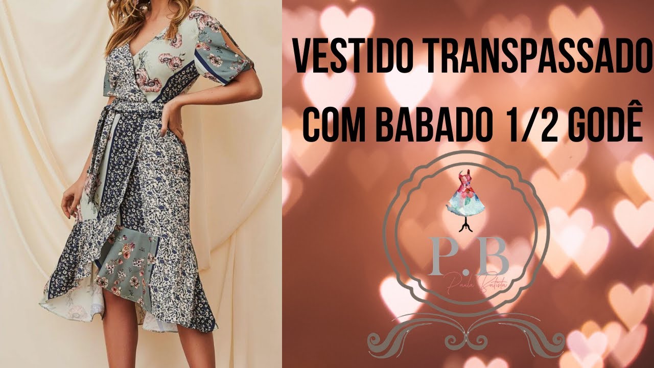 VESTIDO TRANSPASSADO COM BABADO 1/2 GODÊ / PAULA BATISTA