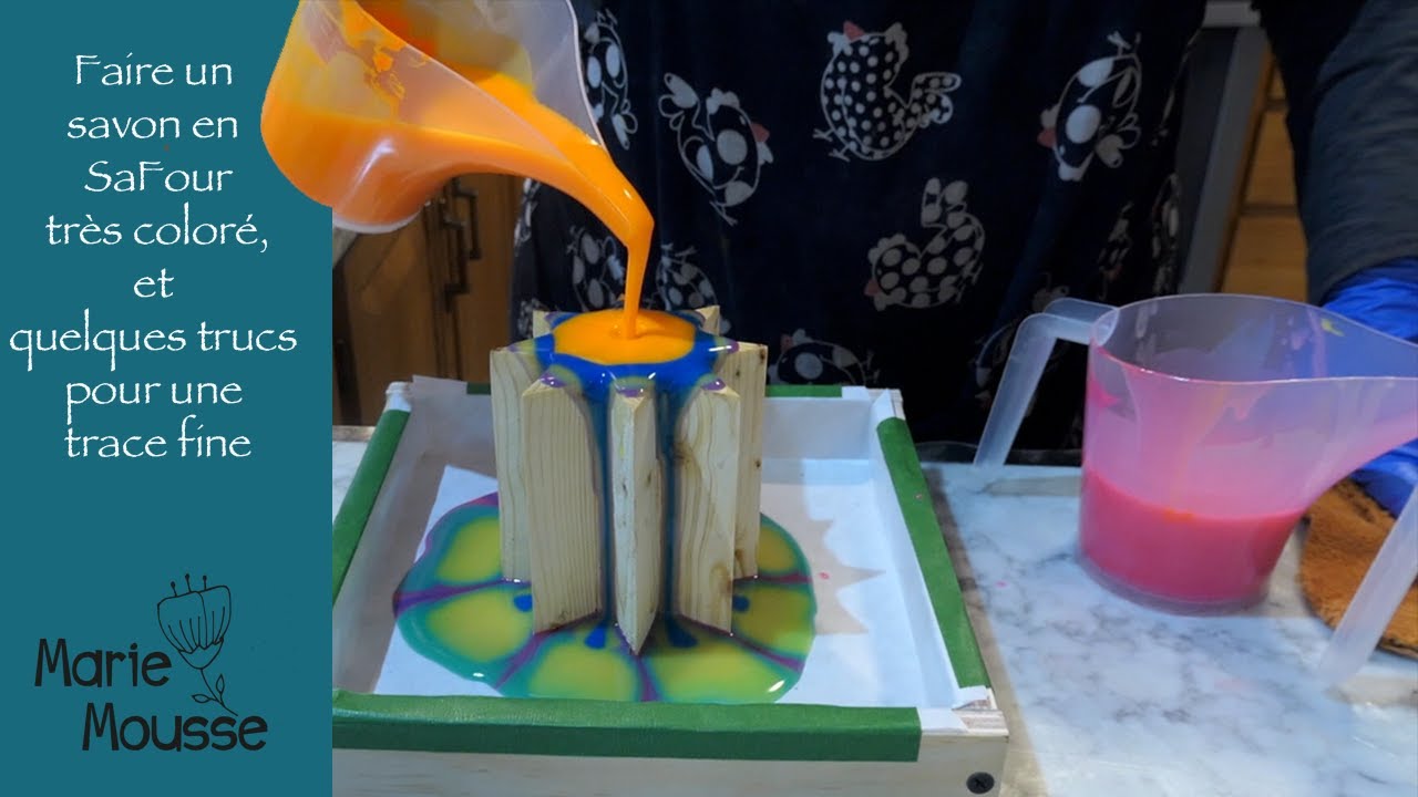 Faire un savon très coloré en SaFour et quelques trucs pour une trace fine.