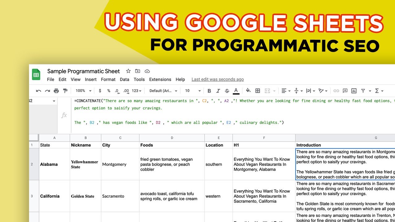 Using Google Sheets For Programmatic SEO