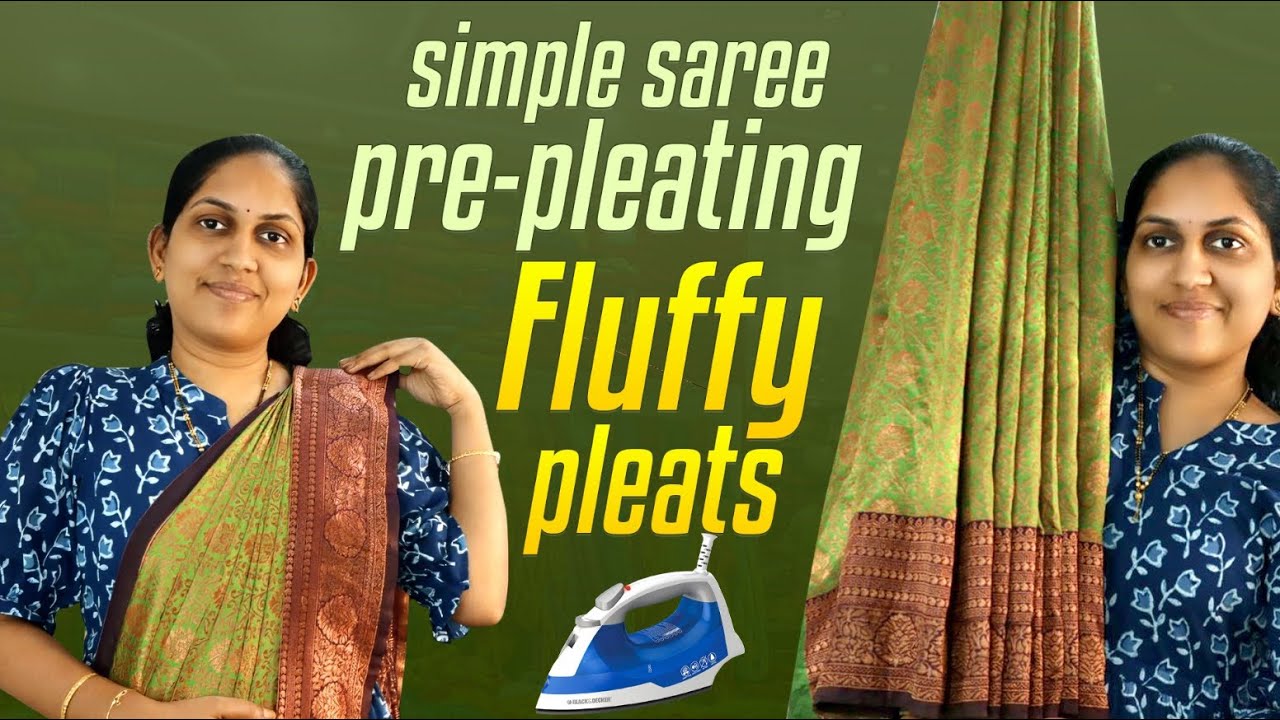 Saree pre pleating ,Ironing and Folding tutorial In Telugu | How to drape saree | Tips & tricks