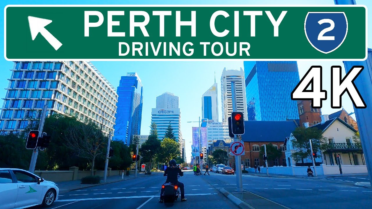 Perth City Tour 🇦🇺 [4K] - Drive Around Perth CBD, Western Australia